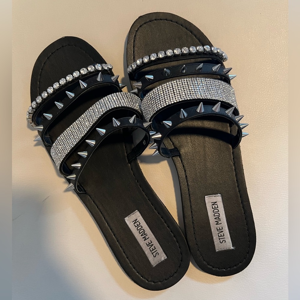 Steve Madden studded slides